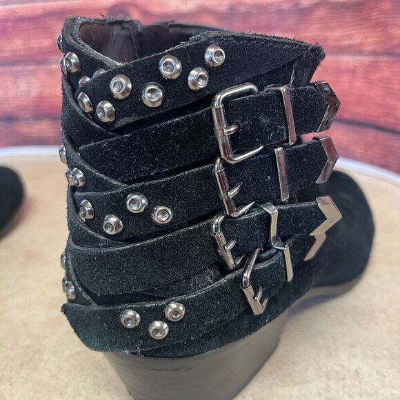 Sam Edelman Penrose Black Suede Studded Ankle Booties - Picture 6 of 15